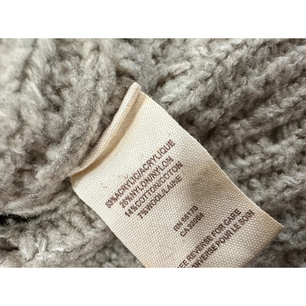 Free People Open Knit Sweater Taupe Pullover Long Sleeve Women's Size S‎